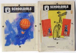 Original Front Cover Artwork for the Fleetway Library Comic "School Girls" Picture Library