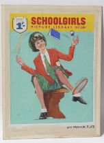 Original Front Cover Artwork for the Fleetway Library Comic "School Girls" Picture Library