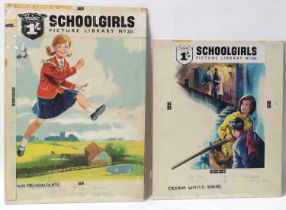 Original Front Cover Artwork for the Fleetway Library Comic "School Girls" Picture Library