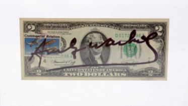 Andy Warhol - Signed Two Dollar Bill | pen and ink