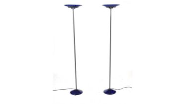 Arteluce - Jill floor lamp: a pair of 1970s acrylic and blue glass standard lamp