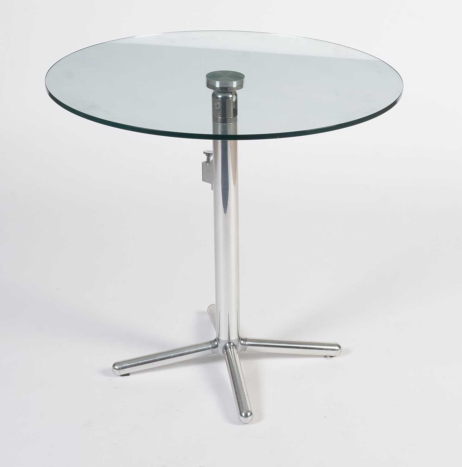 A contemporary chrome and glass tilt action table - Image 2 of 10