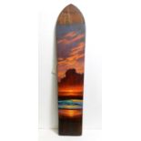 Walfrido Garcia - Sunset Wave on an Alaia surfboard | oil