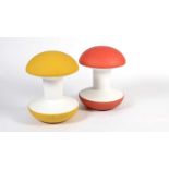 Don Chadwick Design - Ballo stool: Two polypropylene 'mushroom' stools