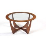 G Plan: a mid-Century 'Astro' teak and glass coffee table