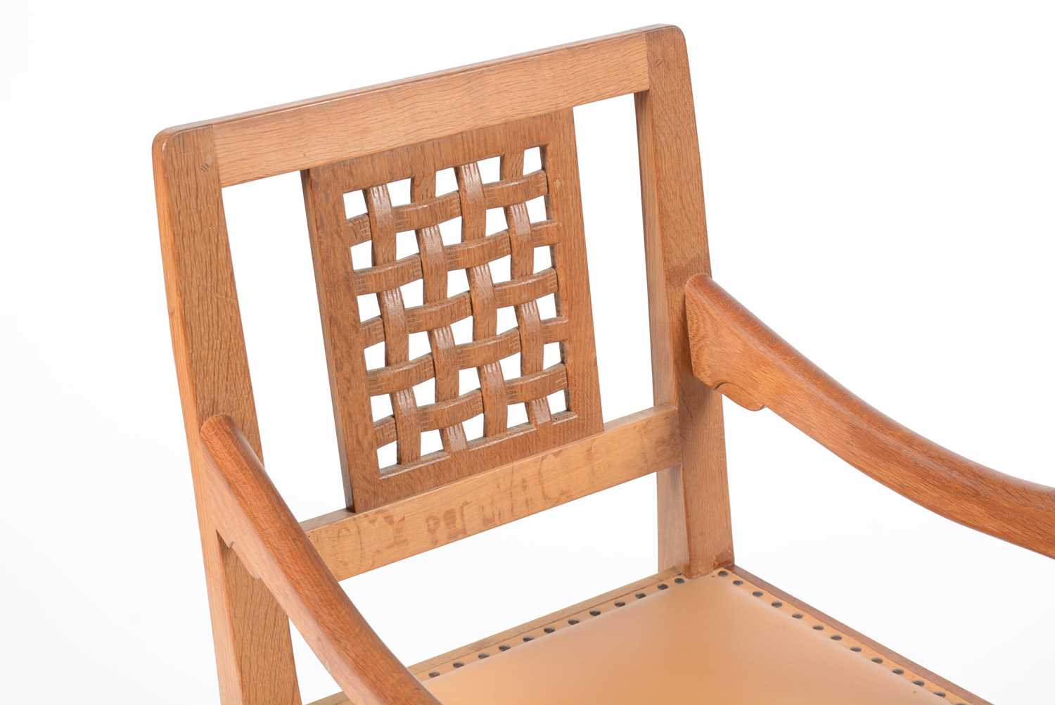 Robert 'Mouseman' Thompson of Kilburn: an oak carver chair - Image 5 of 10
