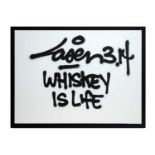 Laser 3.14 - Whiskey is Life | spray paint on box canvas