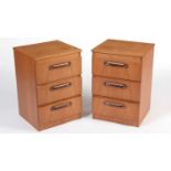 Attributed to G Plan: a pair of mid-Century 'Fresco' teak bedside cabinets