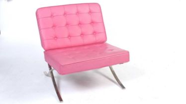 Pink Leather 'Barcelona' chair