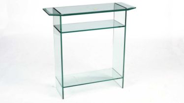 A modern glass display/TV stand