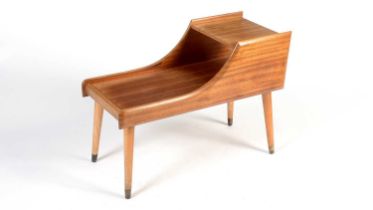 A mid-Century teak telephone table