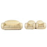 An Art Deco Cloud sofa three piece suite