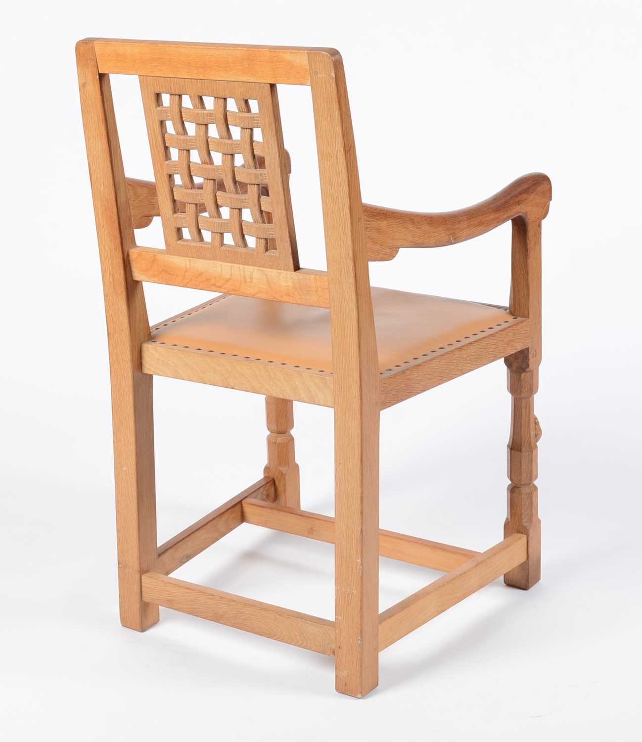 Robert 'Mouseman' Thompson of Kilburn: an oak carver chair - Image 7 of 10