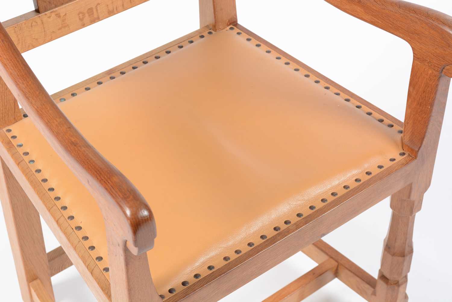 Robert 'Mouseman' Thompson of Kilburn: an oak carver chair - Image 4 of 10