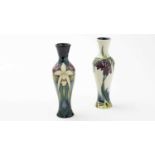 Two slender Moorcroft vases