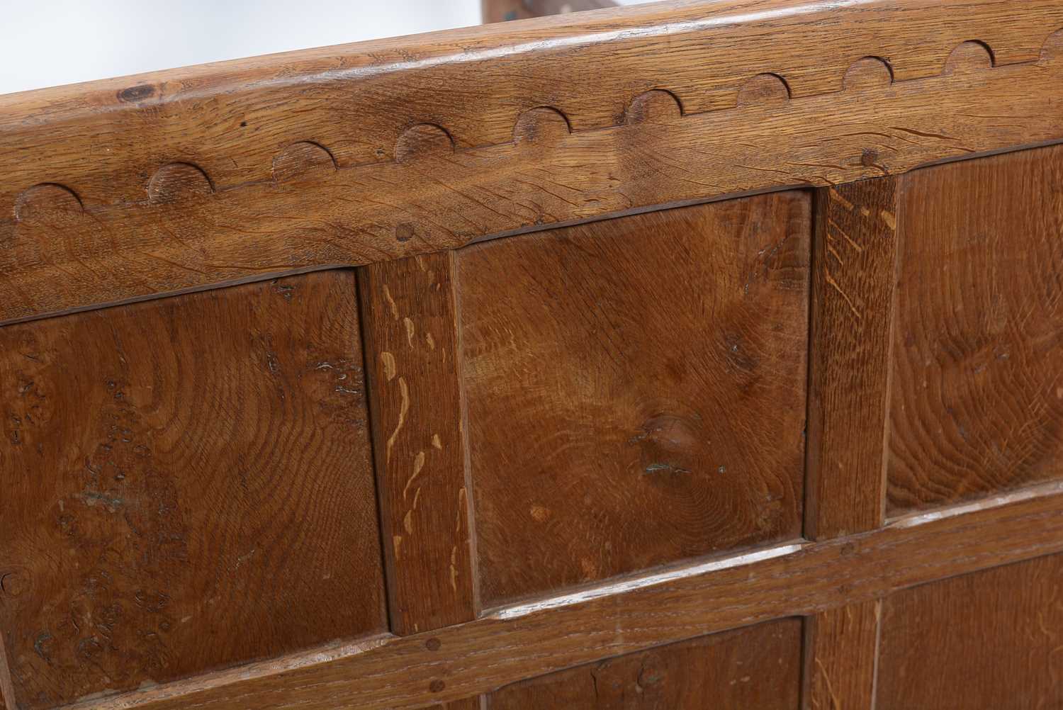 Robert "Mouseman" Thompson of Kilburn: an oak single bed - Image 7 of 7