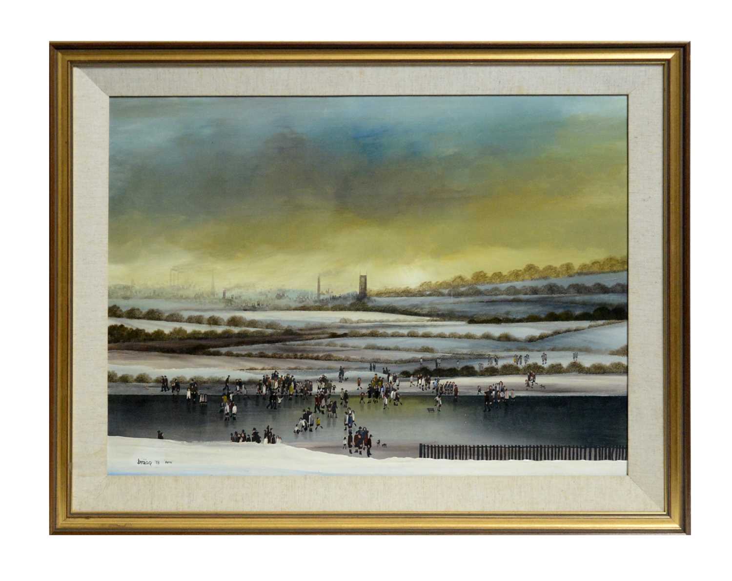 "Braaq" Brian Shields - Ice Skating on the Lake | oil