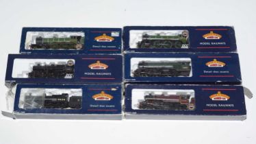 Six Bachmann 00-gauge locomotives and tenders