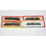 Four Hornby 00-gauge locomotives and tenders