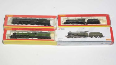 Four Hornby 00-gauge locomotives and tenders