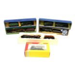 Hornby 00-gauge locomotives and tenders, boxed.