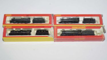 Four Hornby 00-gauge locomotives and tenders