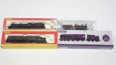 Four Hornby 00-gauge locomotives and tenders