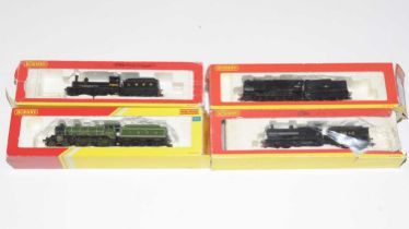 Four Hornby 00-gauge locomotives and tenders