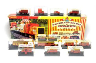 Hornby 'Bartellos' Big Top Circus' train set and other vehicles.