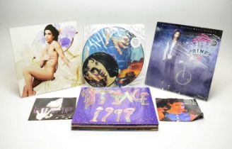 A collection of Prince singles and LPs