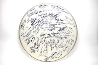 A signed drum skin from The Star Club, Hamburg