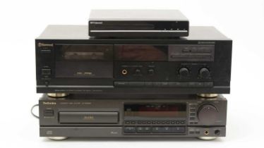 A Sherwood cassette recorder and a Technics CD player