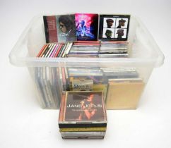 A box of mixed CDs