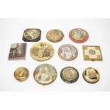1930s Romantic Revival compacts on the theme of 18th Century women in art