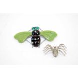Two 1930s novelty bug brooches