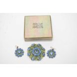 A 1930s Czechoslovakian forget-me-not demi-parure