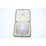 A George V Art Deco silver powder compact retailed by Mappin and Webb