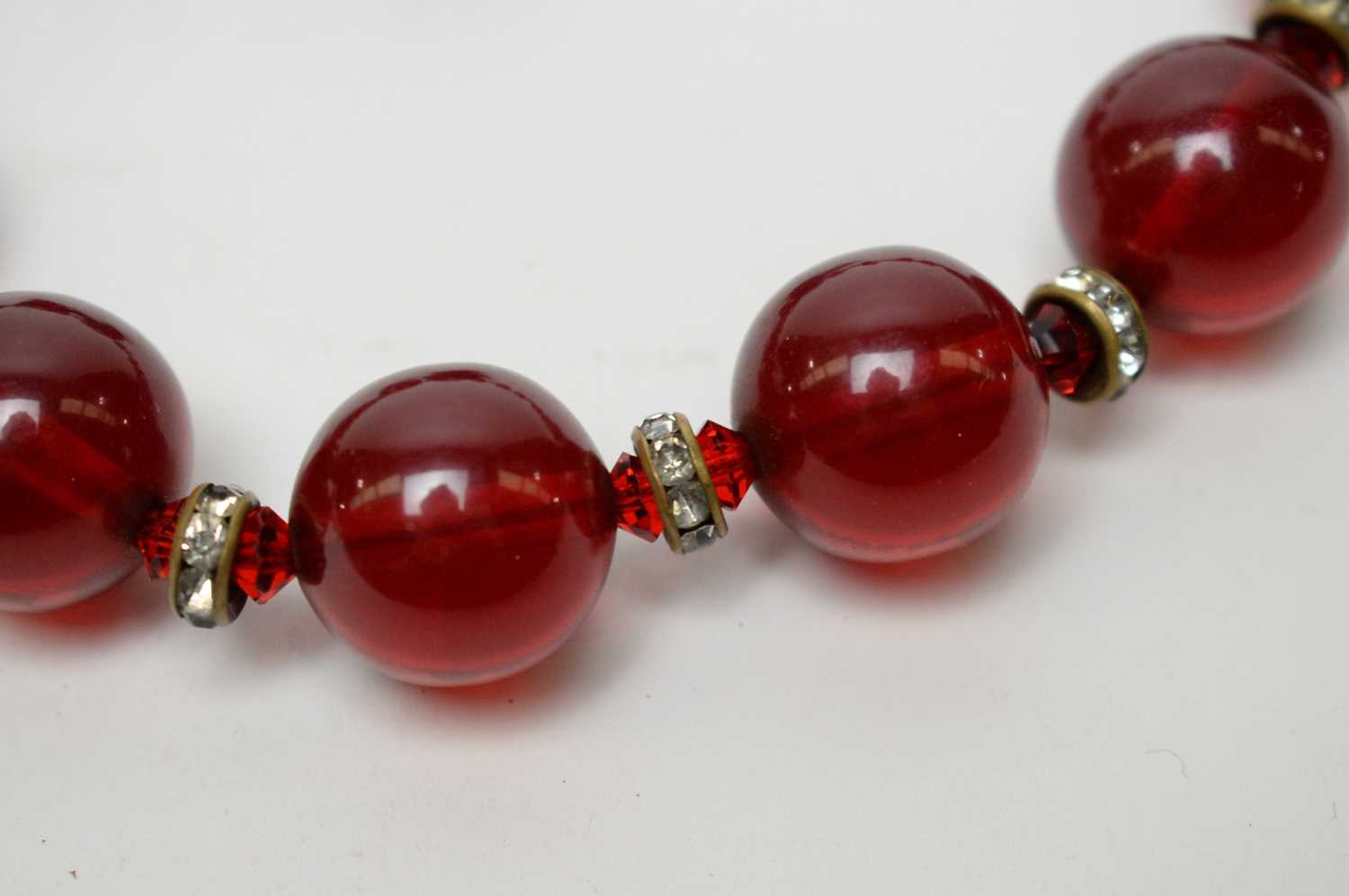 A 1930s Art Deco cherry-red lucite demi-parure - Image 3 of 3