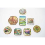 1930s powder compacts on the theme of vivid gardens