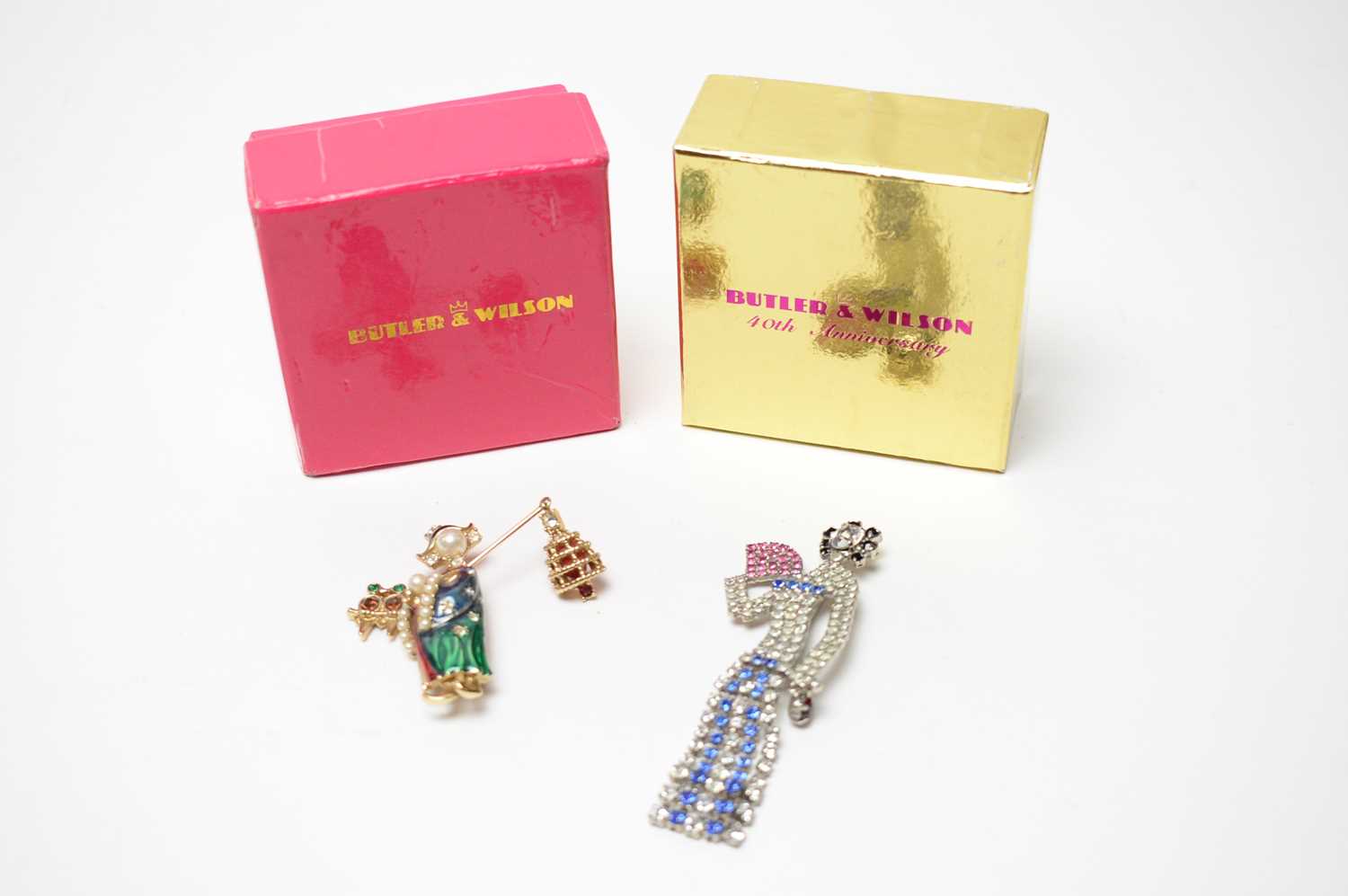 Butler and Wilson brooches, including an early Art Deco series Geisha