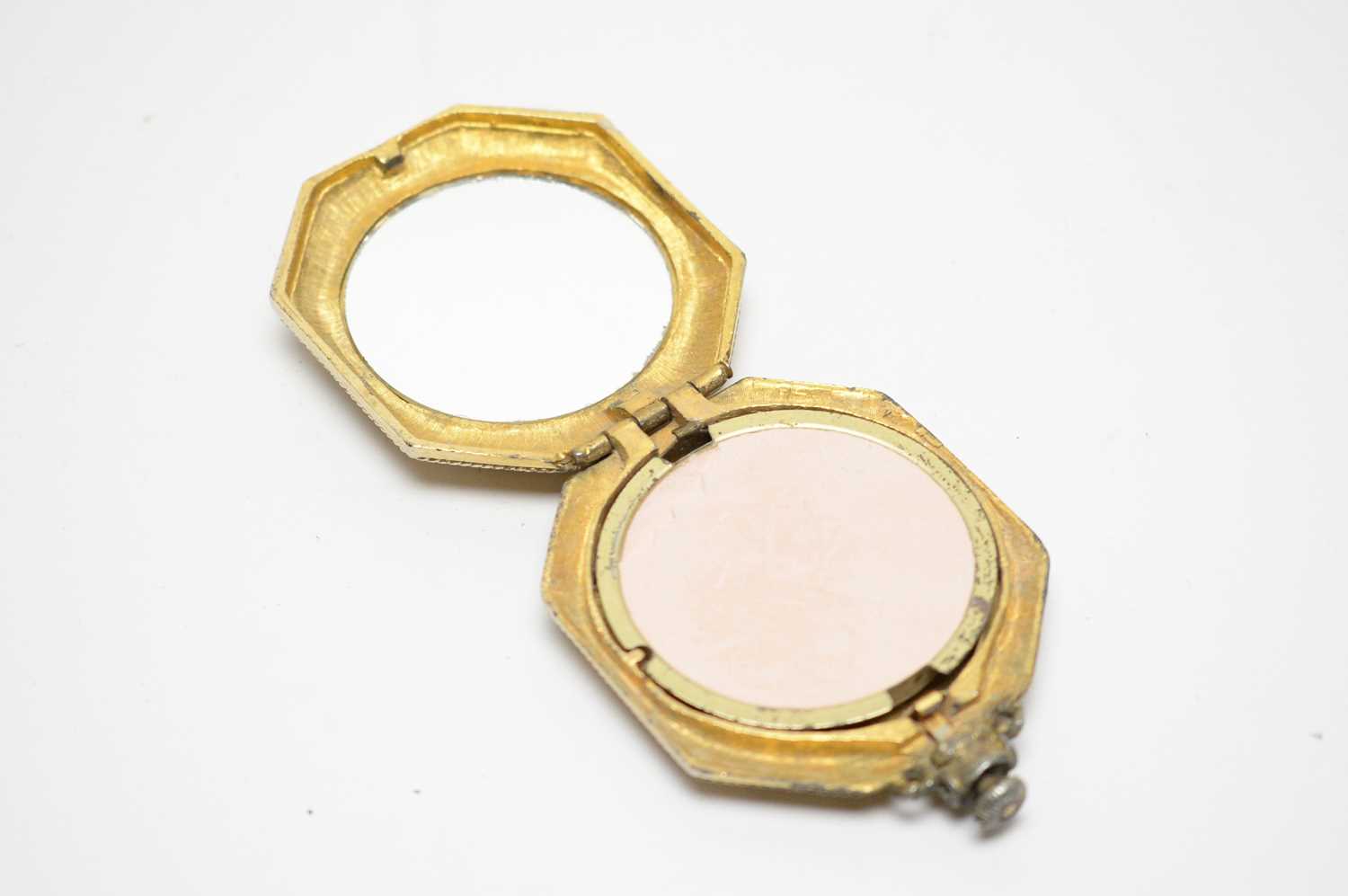 1950s pressed powder compacts in the style of pocket watches - Image 3 of 4