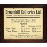 20th Century - A coal advertisement for Broomhill Collieries of Morpeth | lithograph