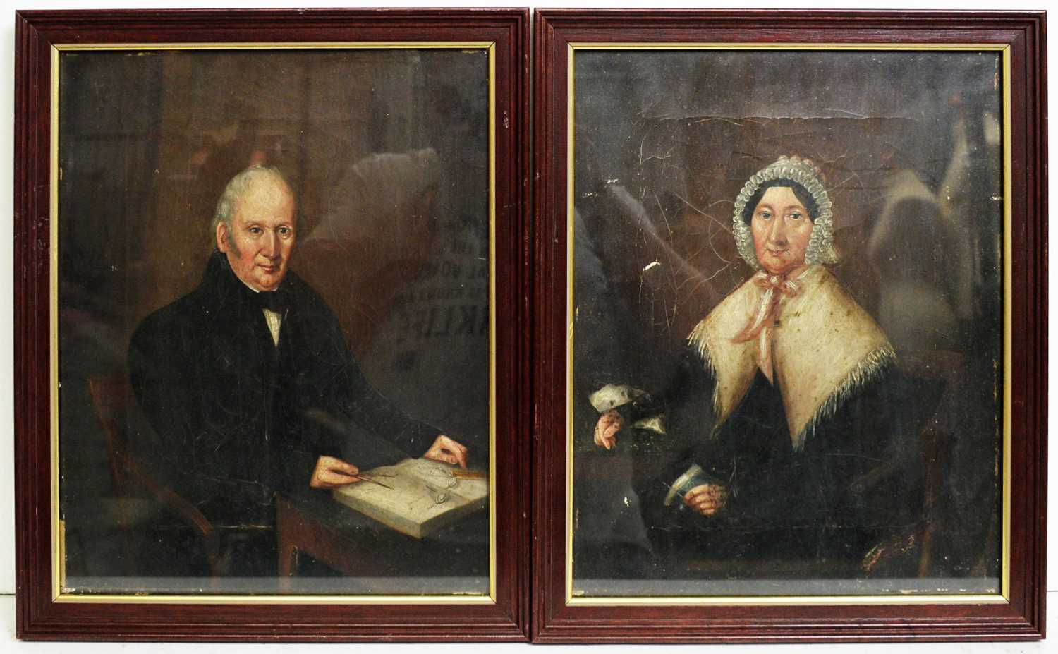 19th Century British School - A Georgian Portrait Pair | oil