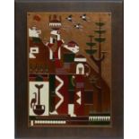 20th Century Egyptian - Water Gatherers | enamelled metal and wood