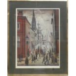 After L. S. Lowry - An Organ Grinder | colour photolithography