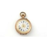 A 14ct yellow gold cased fob watch