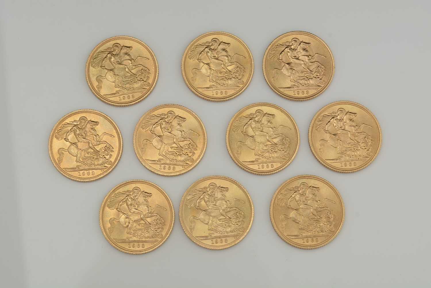 Ten Elizabeth II gold sovereigns, all 1963 - Image 2 of 3