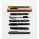 Fountain pens by Parker, Barkers and others