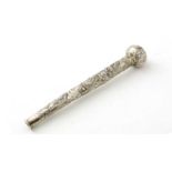 A Chinese Export silver parasol handle