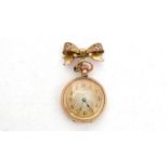 An 18ct yellow gold cased fob watch by Titania